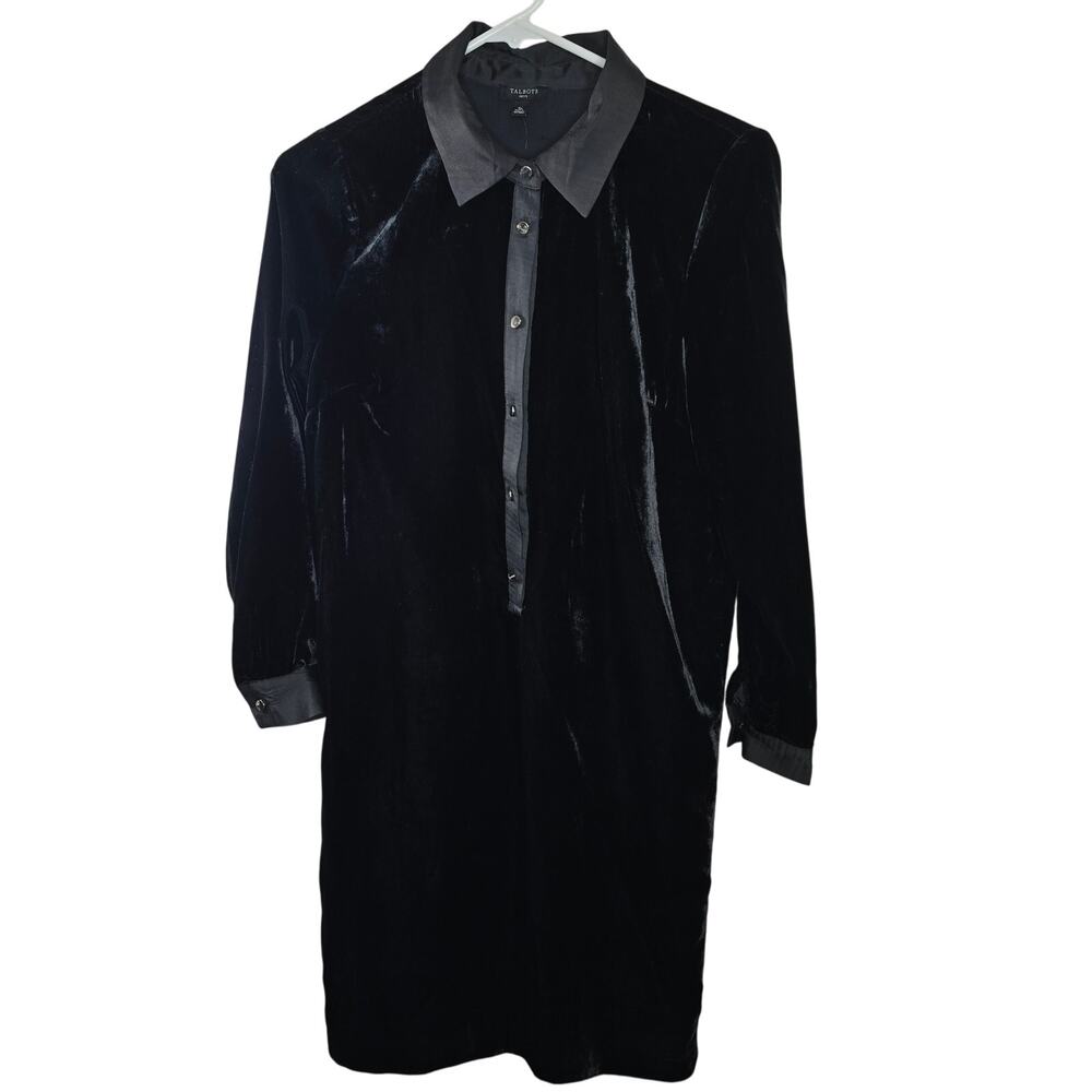 Talbots Black Velvet Midi Dress